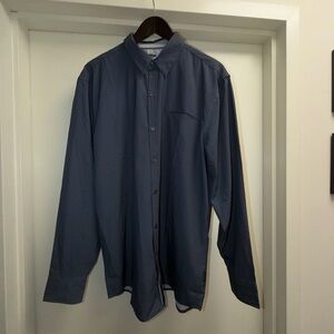 Kenneth Cole Navy Patterned Dress Shirt